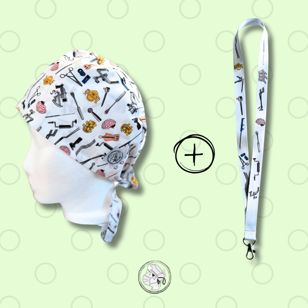 Kombi-Angebot: OP-Haube + Neurochirurgie Schlüsselband